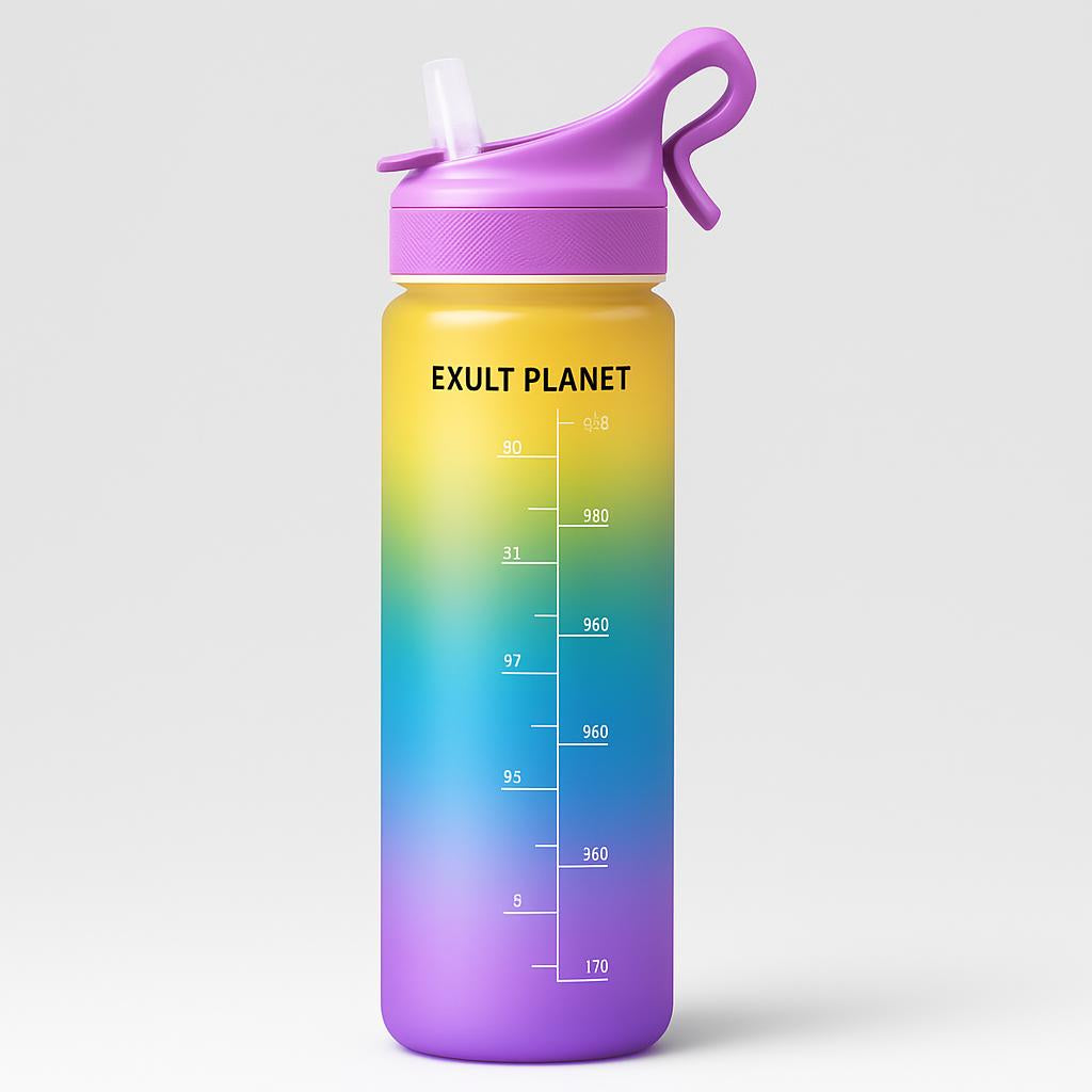 EcoBounce Hydration Bottle with Straw & Scrub Cover