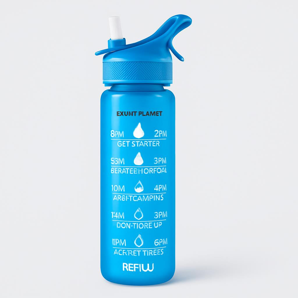 EcoBounce Hydration Bottle with Straw & Scrub Cover