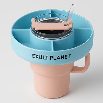 Eco-Friendly Silicone Snack Container - 40 oz Multi-Compartment Tray