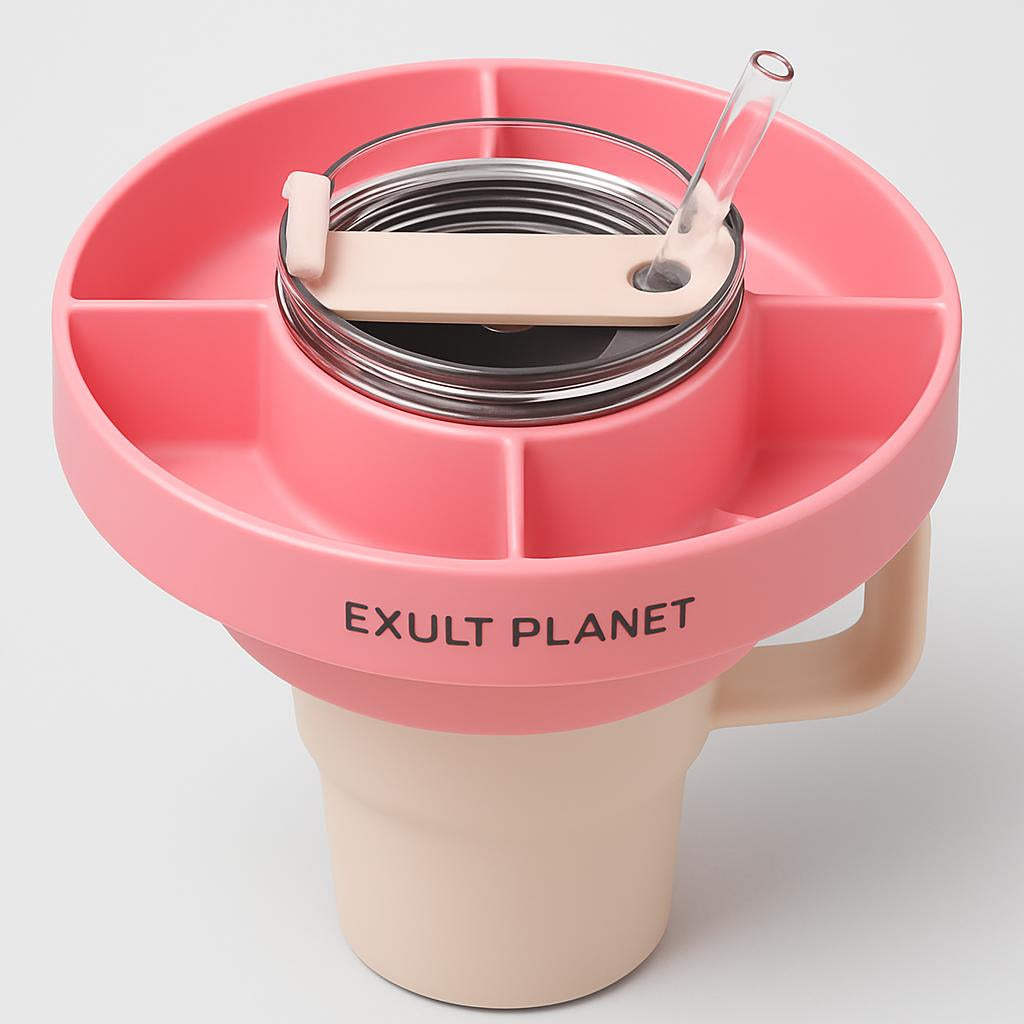 Eco-Friendly Silicone Snack Container - 40 oz Multi-Compartment Tray