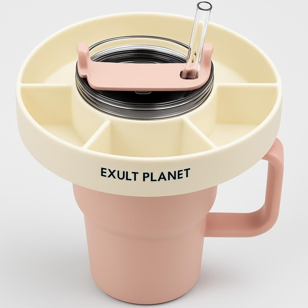 Eco-Friendly Silicone Snack Container - 40 oz Multi-Compartment Tray