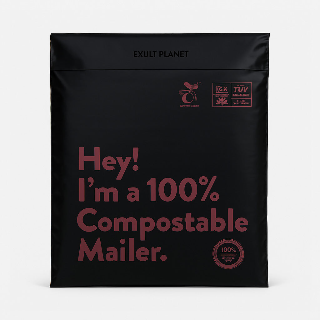 Eco-Friendly Compostable Mailer - Black, Biodegradable, Plastic-Free
