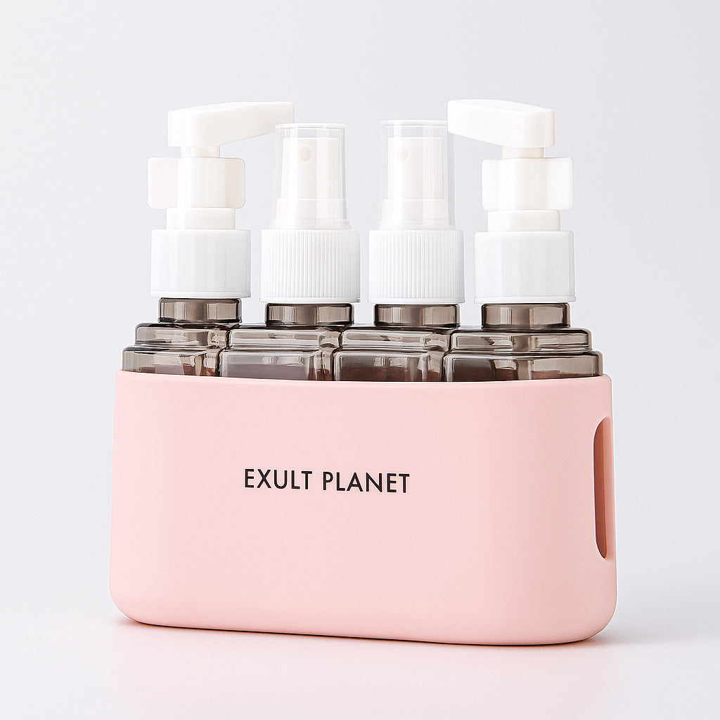 Eco Travel Spray and Lotion Bottles - Leak Proof Refillable Toiletry Containers