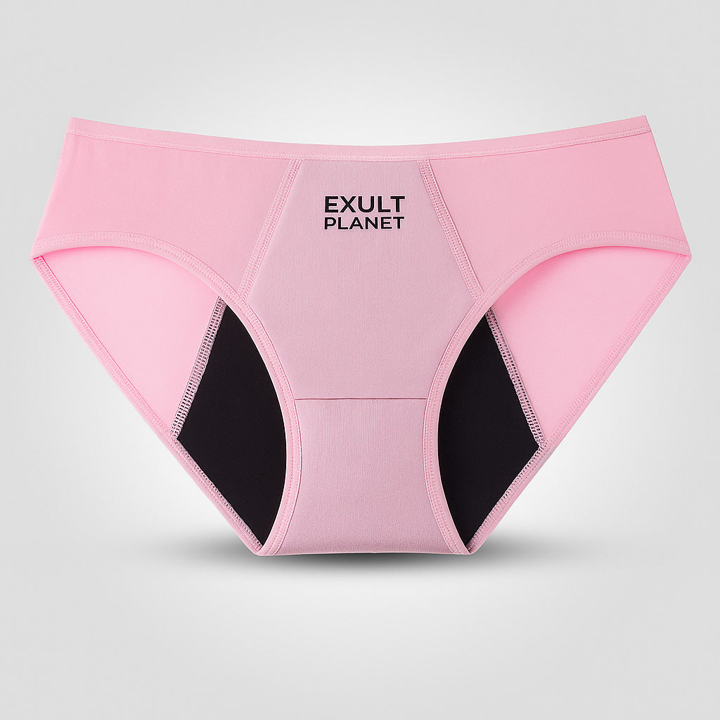 Eco-Friendly Reusable Period Underwear - Black & Pink Briefs (Pack of 3)
