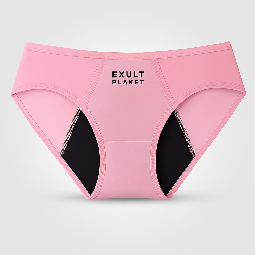 Eco-Friendly Reusable Period Underwear - Black & Pink Briefs (Pack of 3)