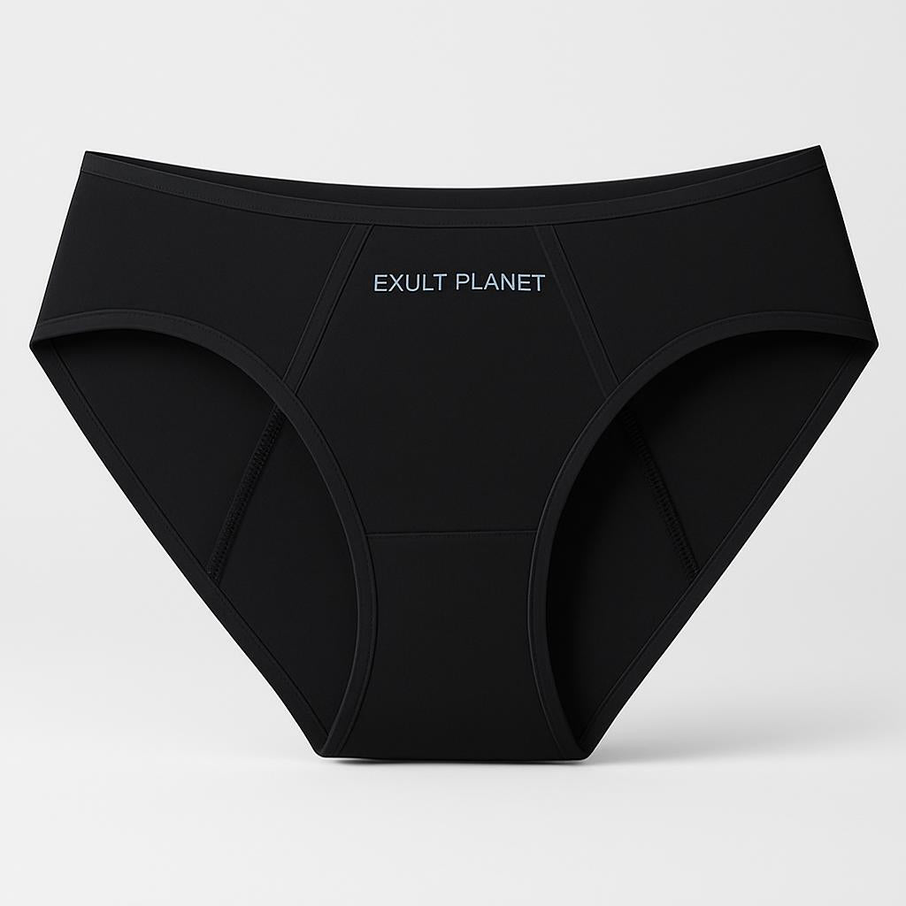 Eco-Friendly Reusable Period Underwear - Black & Pink Briefs (Pack of 3)