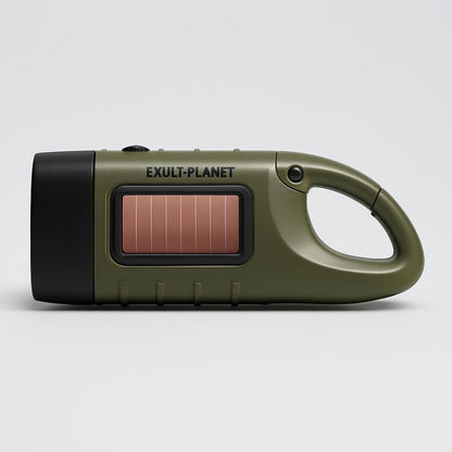 Solar Hand Crank Flashlight - Eco-Friendly Emergency Light