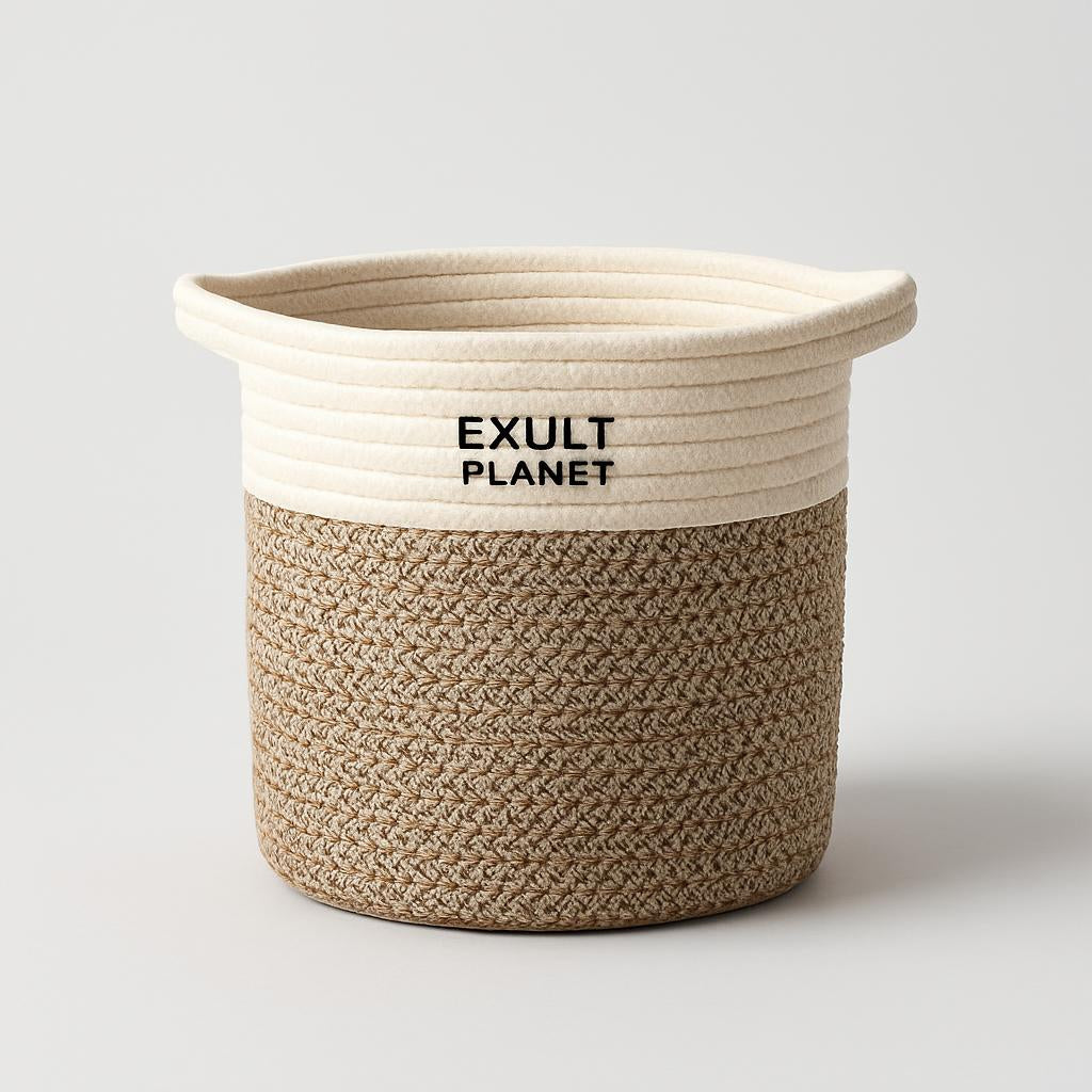 Eco-Friendly Hand Woven Storage Basket for Clothes & Toys