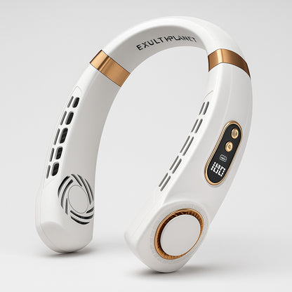 Eco-Friendly Portable Neck Fan - Hands-Free Cooling with Rechargeable Battery