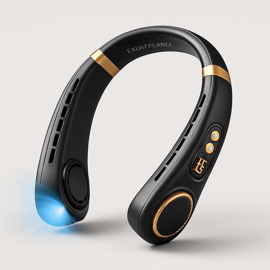 Eco-Friendly Portable Neck Fan - Hands-Free Cooling with Rechargeable Battery