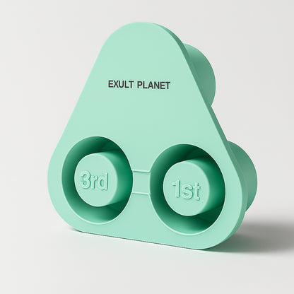 Eco-Friendly Silicone Ice Cube Tray - Triangular Shape, Green & Pink