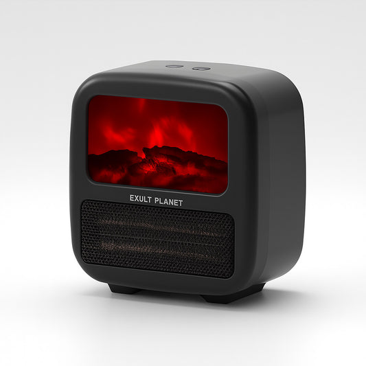 Energy-Efficient Desk Heating Fan with 3D Fire Effect