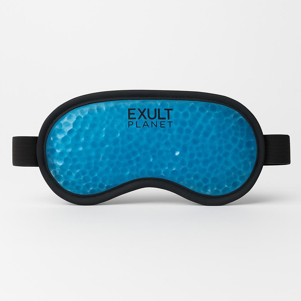 Reusable Gel Eye Mask for Hot & Cold Therapy - Blue Contoured Design