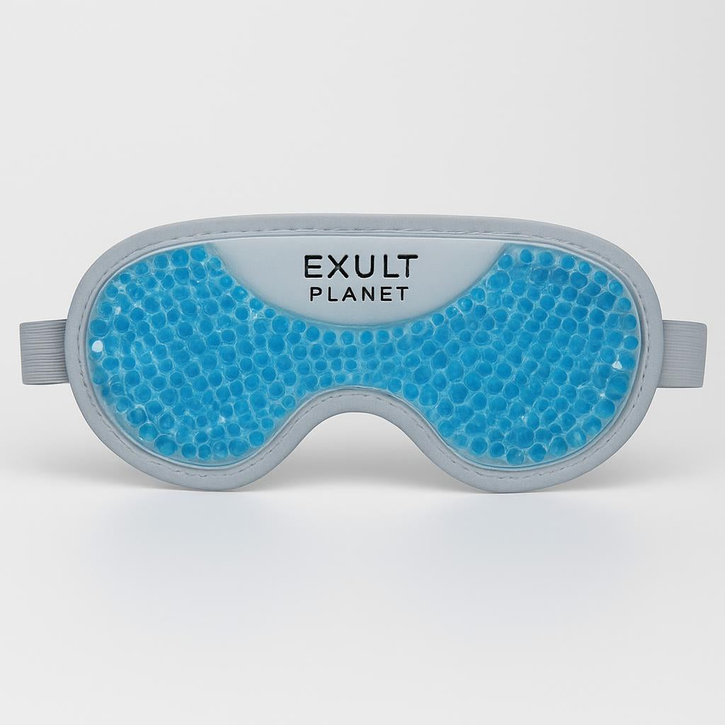 Reusable Gel Eye Mask for Hot & Cold Therapy - Blue Contoured Design