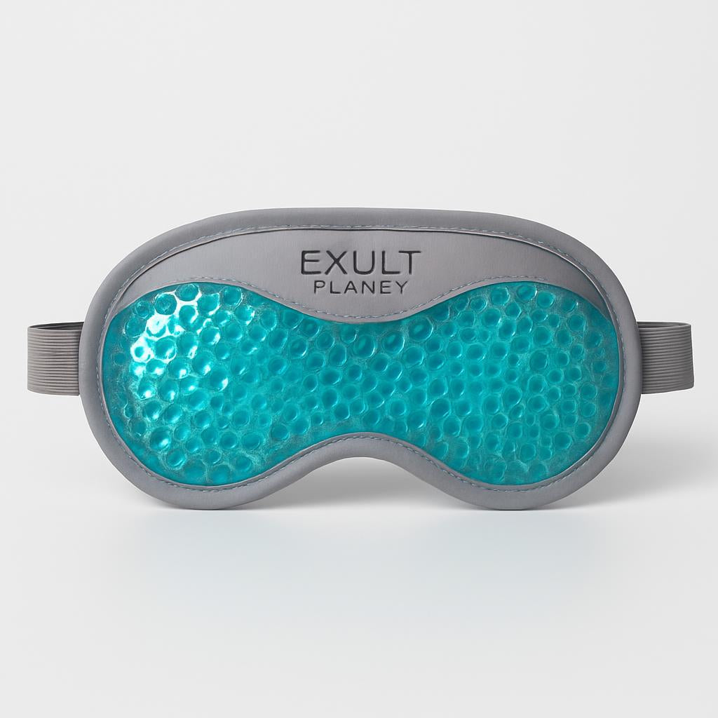 Reusable Gel Eye Mask for Hot & Cold Therapy - Blue Contoured Design