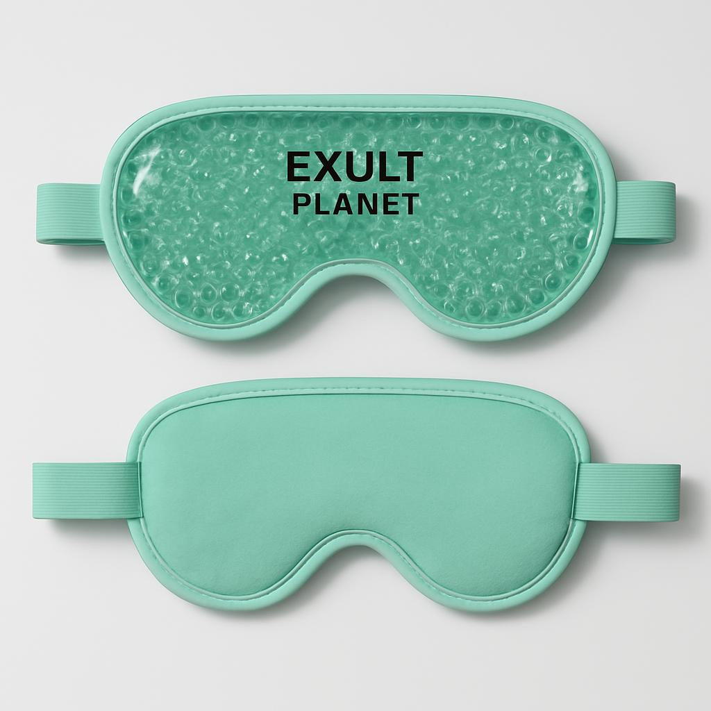Reusable Gel Eye Mask for Hot & Cold Therapy - Blue Contoured Design