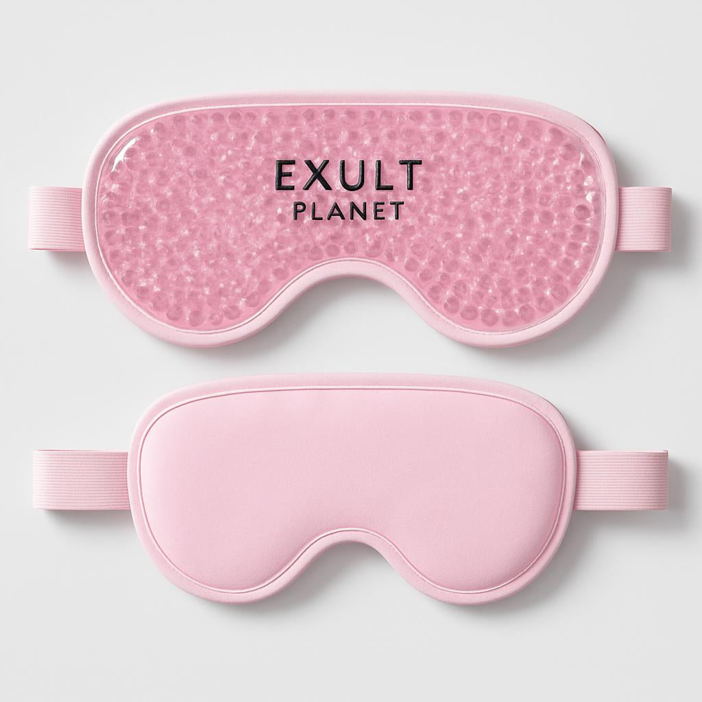 Reusable Gel Eye Mask for Hot & Cold Therapy - Blue Contoured Design