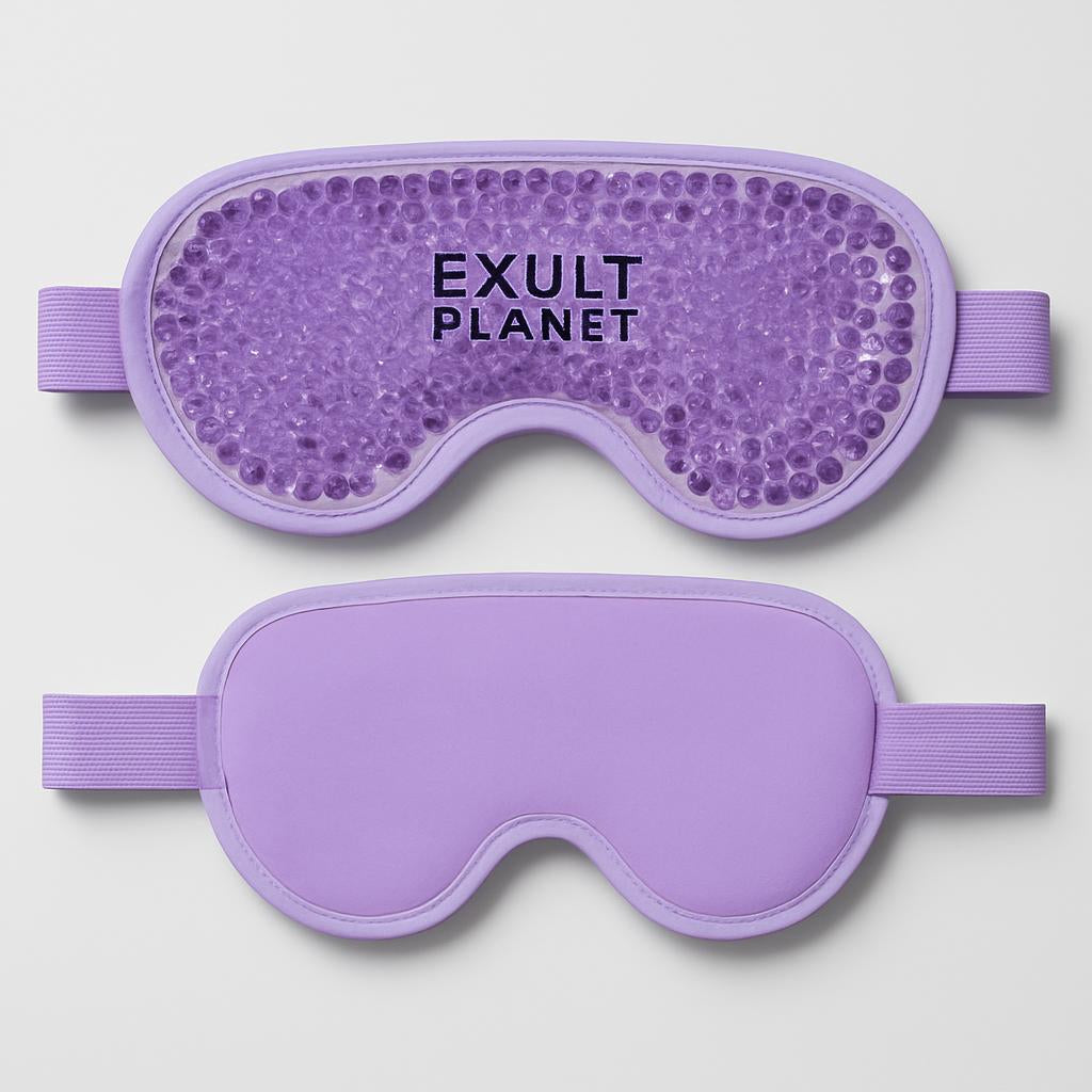 Reusable Gel Eye Mask for Hot & Cold Therapy - Blue Contoured Design