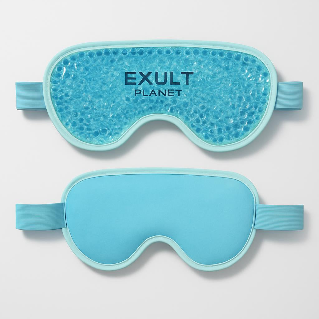 Reusable Gel Eye Mask for Hot & Cold Therapy - Blue Contoured Design