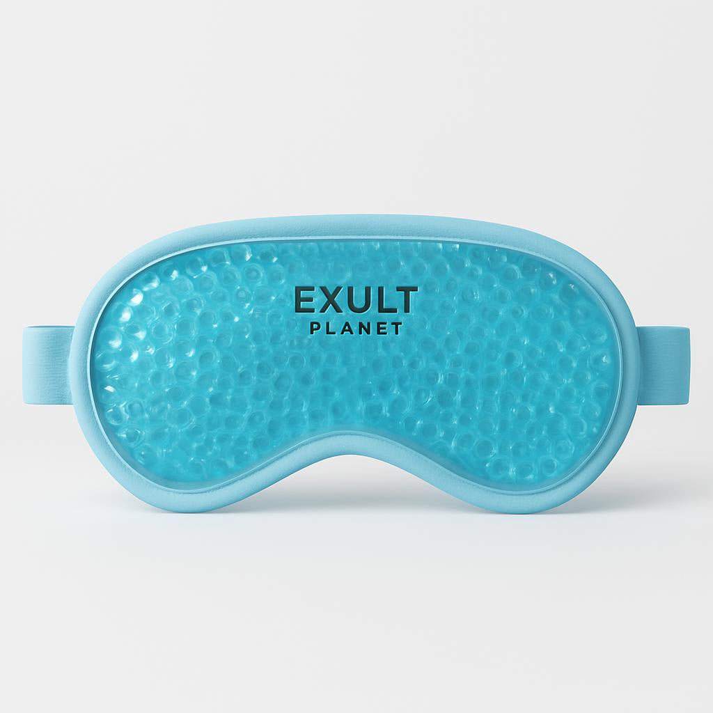 Reusable Gel Eye Mask for Hot & Cold Therapy - Blue Contoured Design