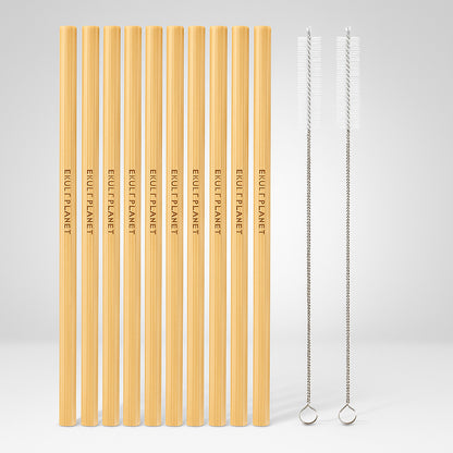 Eco-Friendly Bamboo Reusable Drinking Straws - Sustainable, Biodegradable, Plastic-Free