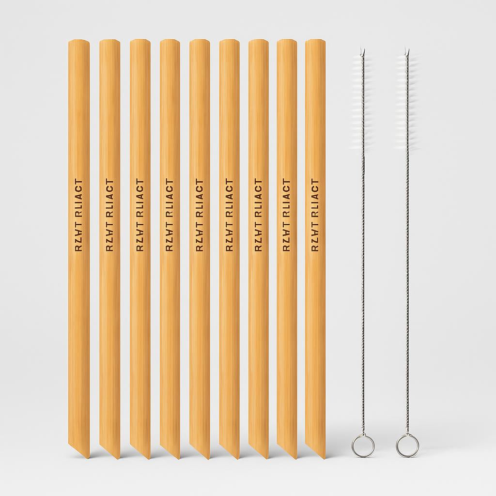 Eco-Friendly Bamboo Reusable Drinking Straws - Sustainable, Biodegradable, Plastic-Free