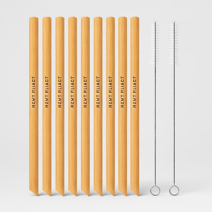 Eco-Friendly Bamboo Reusable Drinking Straws - Sustainable, Biodegradable, Plastic-Free