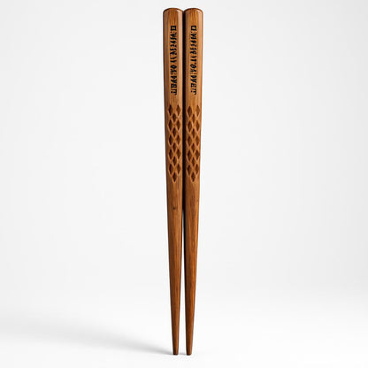 Eco-Friendly Reusable Wooden Chopsticks with Textured Grip