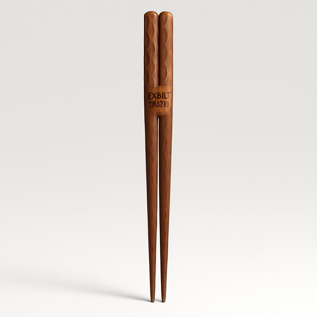Eco-Friendly Reusable Wooden Chopsticks with Textured Grip