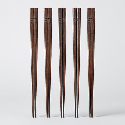 Eco-Friendly Reusable Wooden Chopsticks with Textured Grip