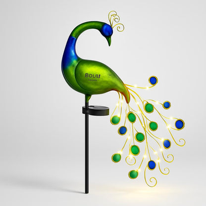 Solar-Powered Peacock Garden Light - Eco-Friendly Outdoor Décor