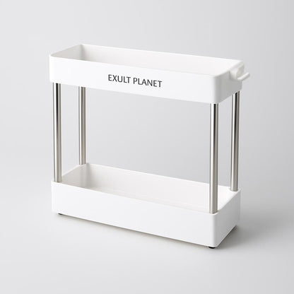 Space-Saving White Rolling Storage Cart