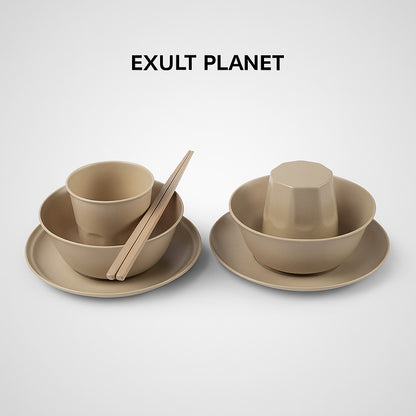 Eco-Friendly Rice Husk Bowl and Chopsticks Set for Sustainable Dining