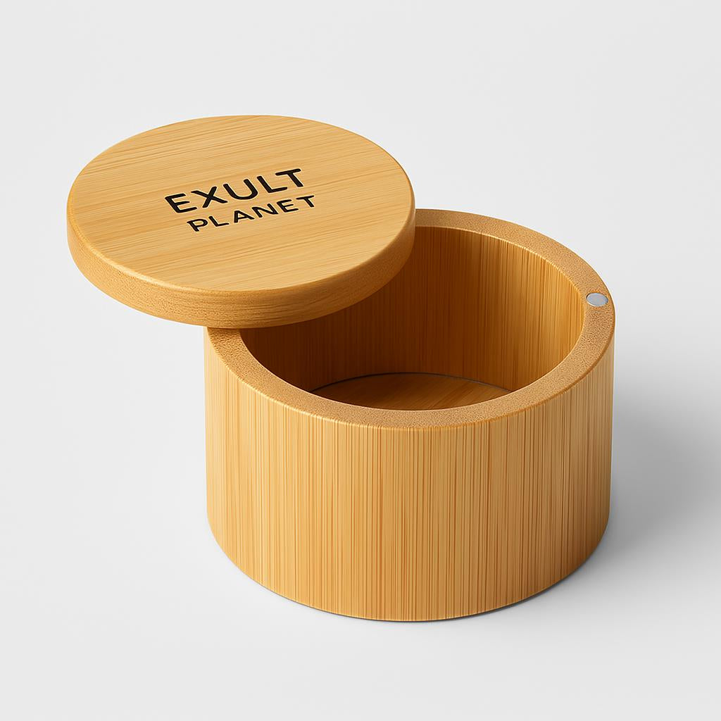 Eco-Friendly Bamboo Spice Box with Dual Compartments
