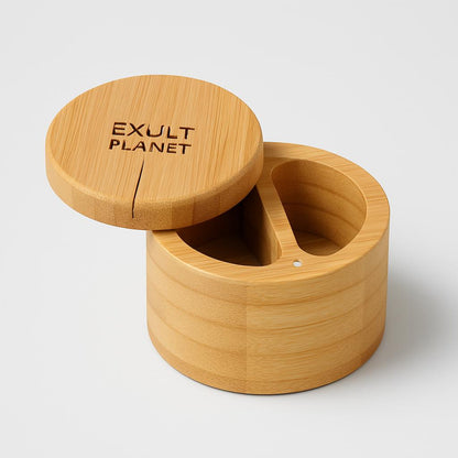 Eco-Friendly Bamboo Spice Box with Dual Compartments