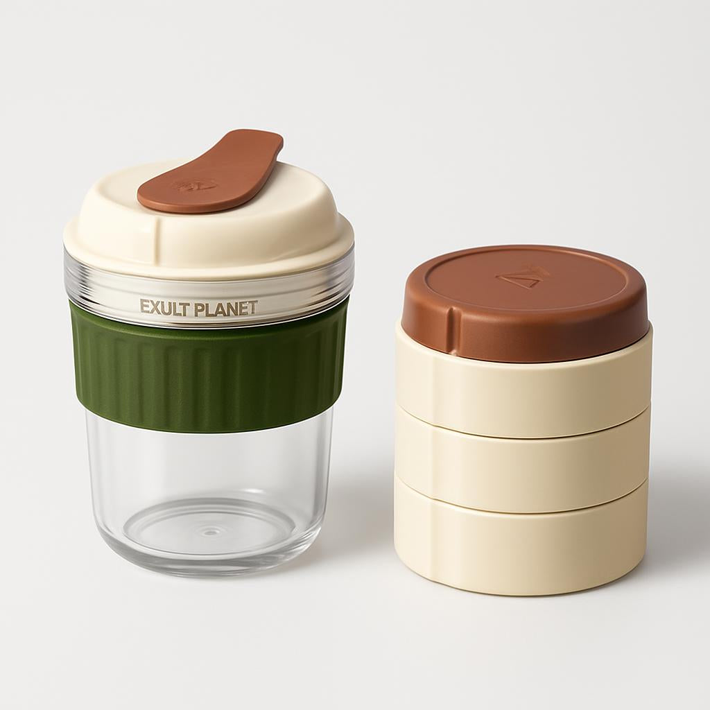 Eco-Friendly Reusable Cold Coffee Cup with Ice Tray