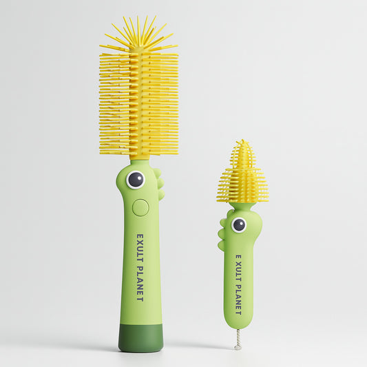 Little Dinosaur Two-in-One Soft Silicone Cup and Bottle Cleaning Brush