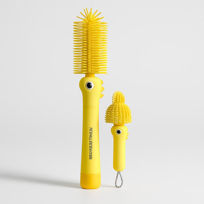 Little Dinosaur Two-in-One Silicone Cup & Bottle Brush