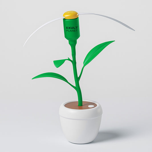 Leaf-Shaped Battery-Powered Fly Repellent Fan for Gardens