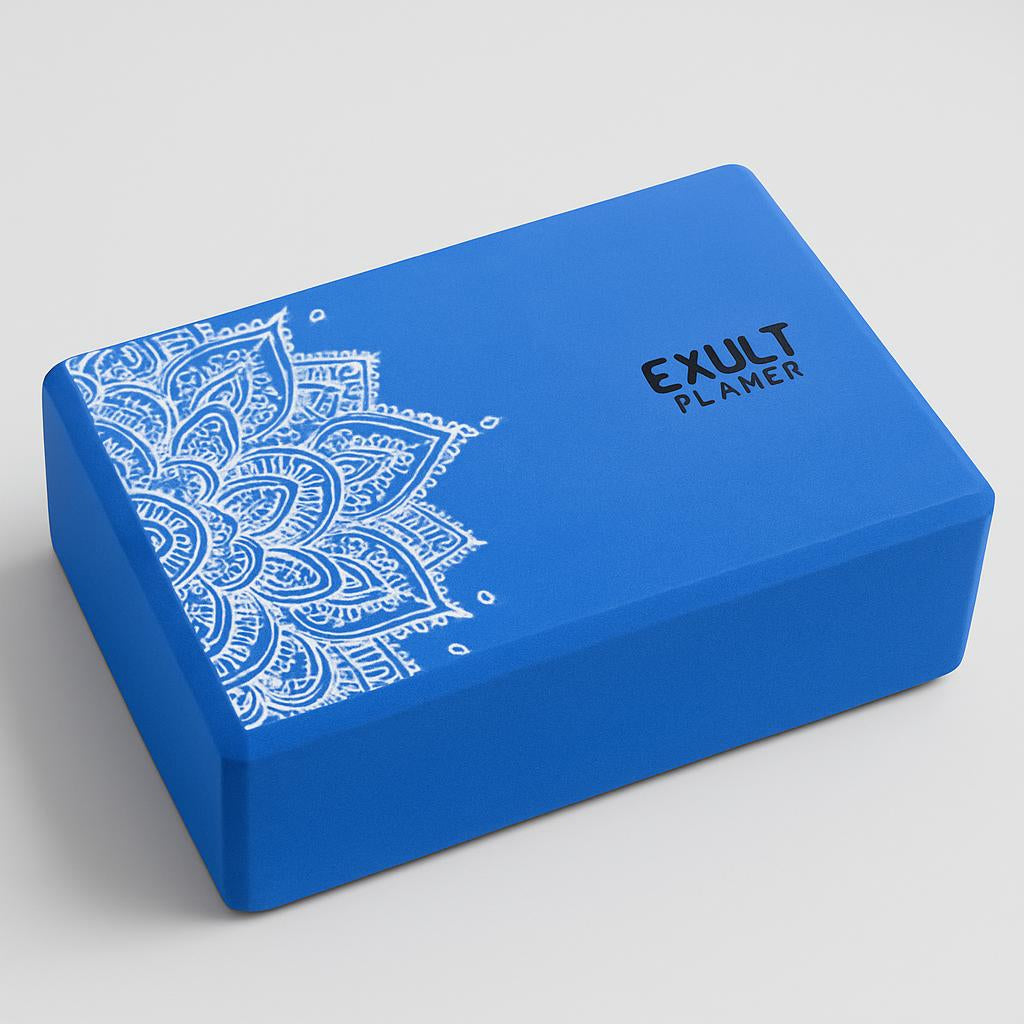 Eco-Friendly Green Yoga Block with Decorative Pattern