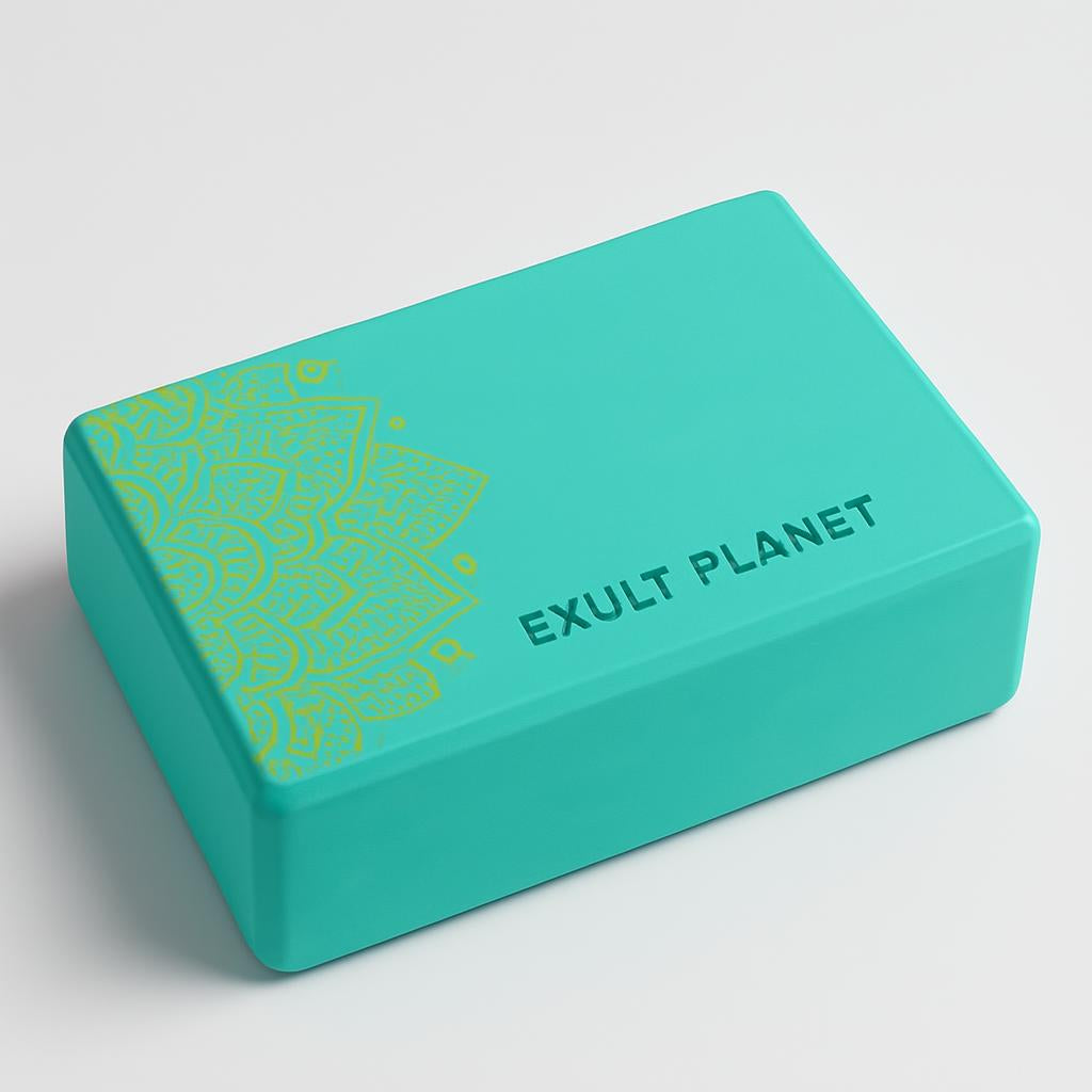 Eco-Friendly Green Yoga Block with Decorative Pattern