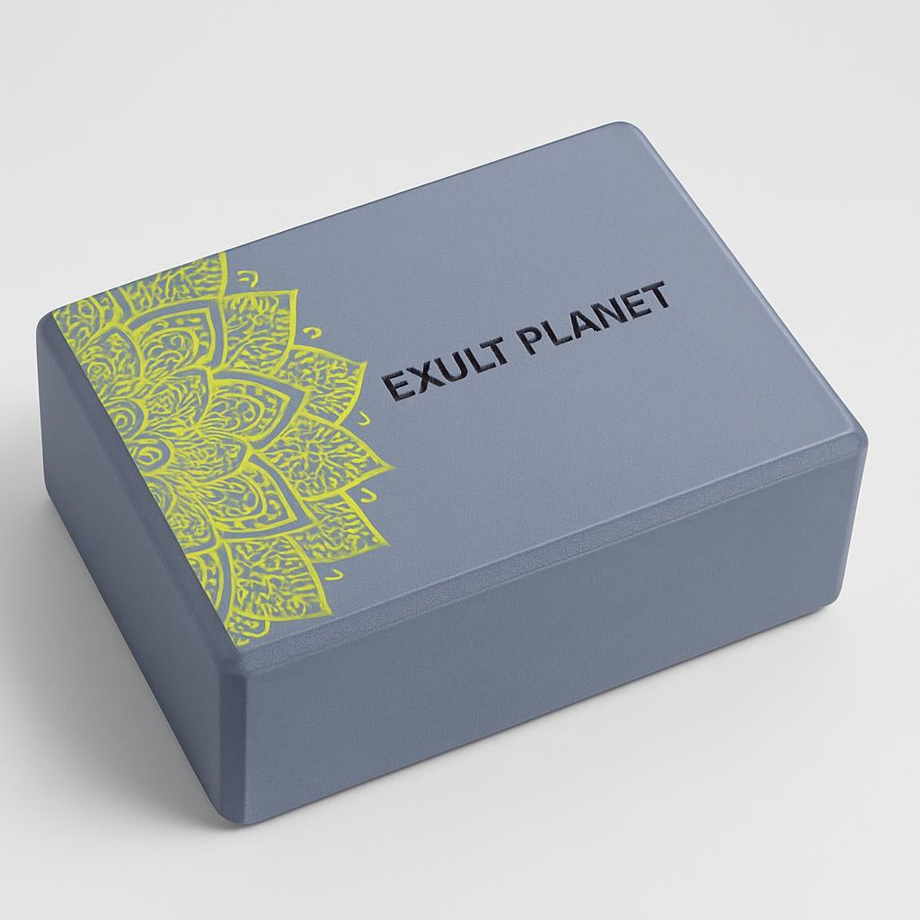 Eco-Friendly Green Yoga Block with Decorative Pattern