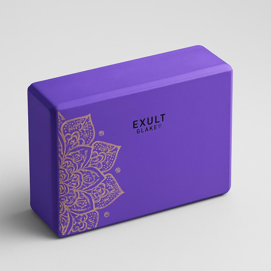 Eco-Friendly Green Yoga Block with Decorative Pattern