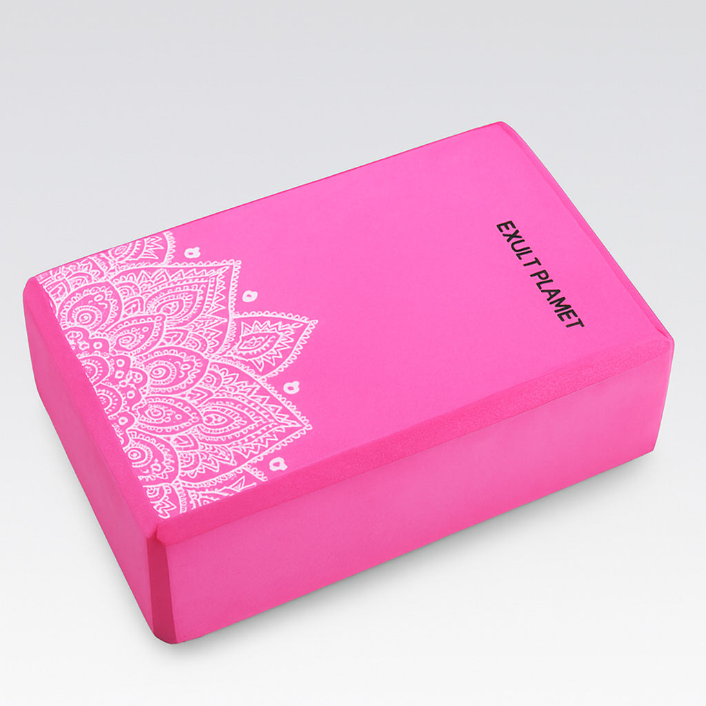 Eco-Friendly Green Yoga Block with Decorative Pattern