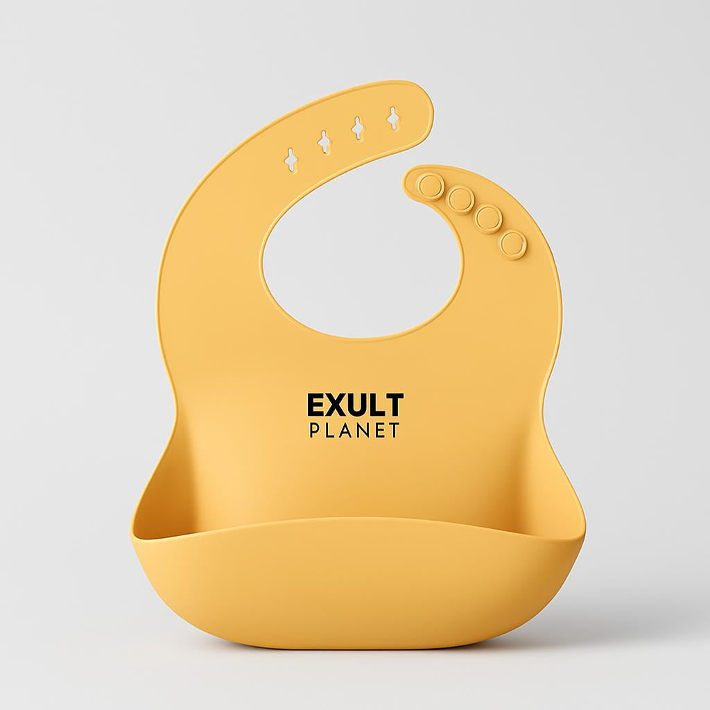 Eco-Friendly Silicone Baby Bibs with Catch Pocket