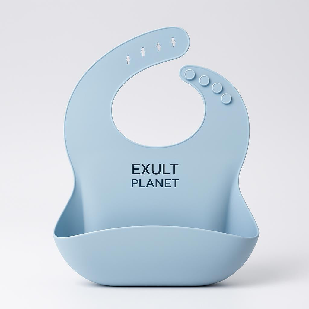 Eco-Friendly Silicone Baby Bibs with Catch Pocket