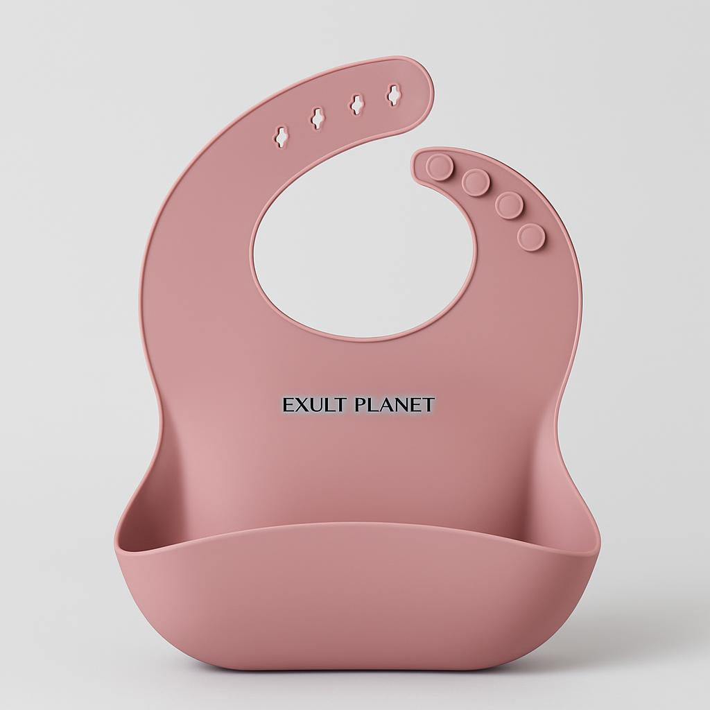 Eco-Friendly Silicone Baby Bibs with Catch Pocket