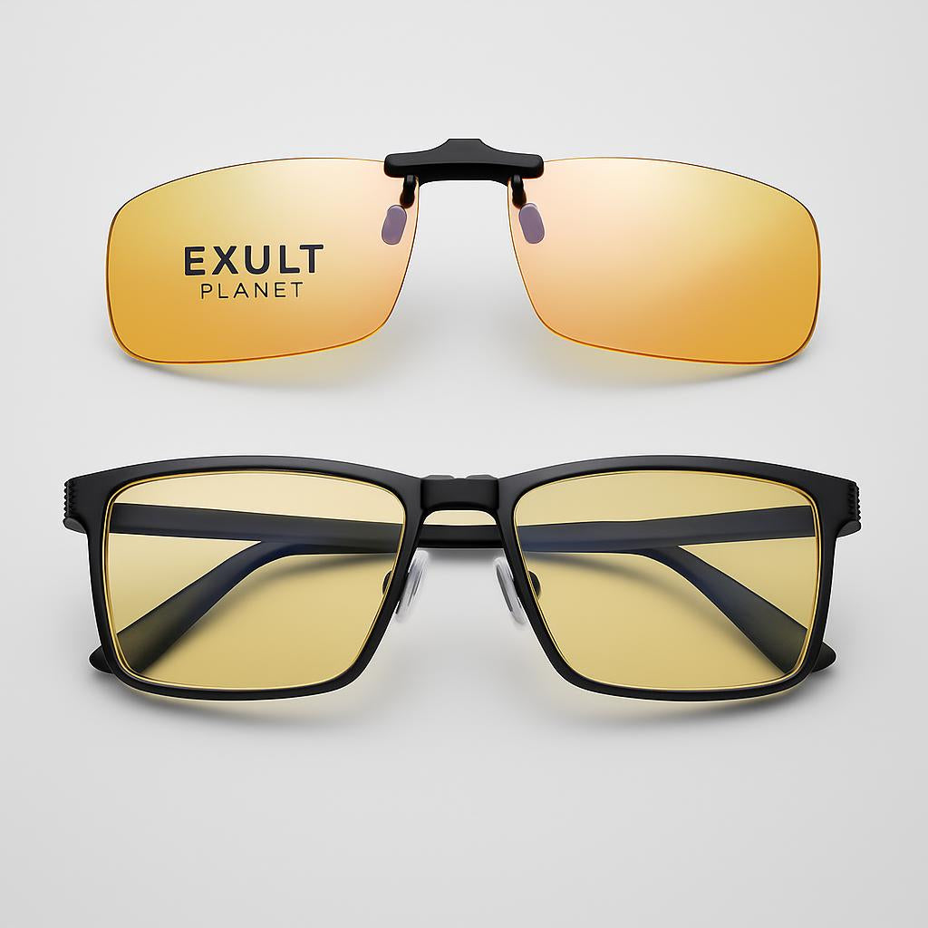 Anti-Fatigue Clip-On Glasses for Blue Light Protection