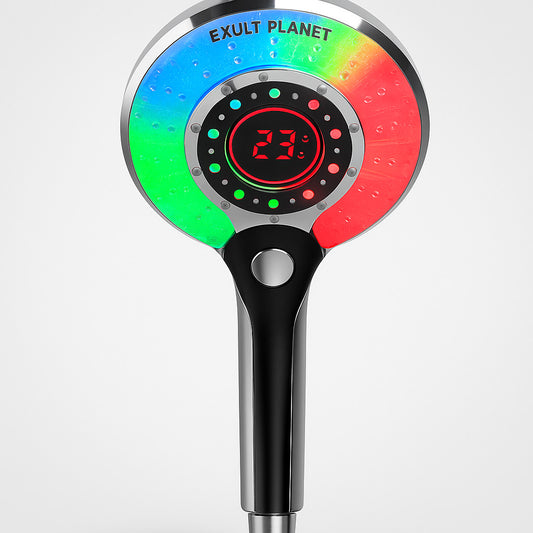 Color-Changing LED Shower Head with Temperature Sensor