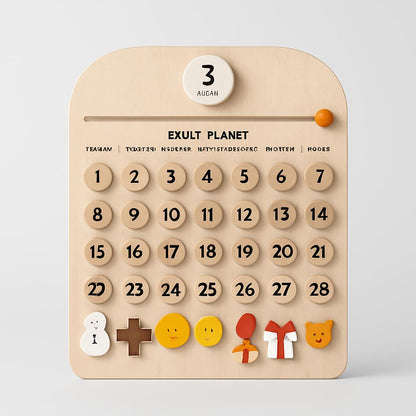 Eco-Friendly Wooden Calendar for Kids' Learning